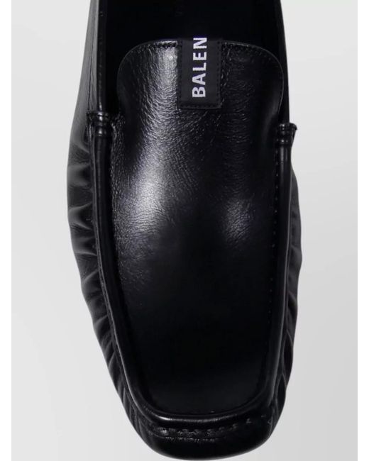 Balenciaga Black Round Toe Lace Loafers Silk Nylon for men
