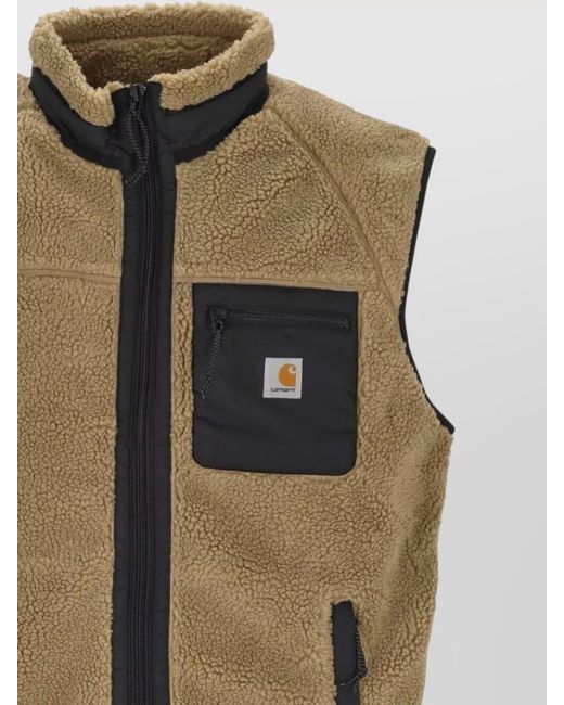 Carhartt Brown Fleece Funnel Neck Zip Vest
