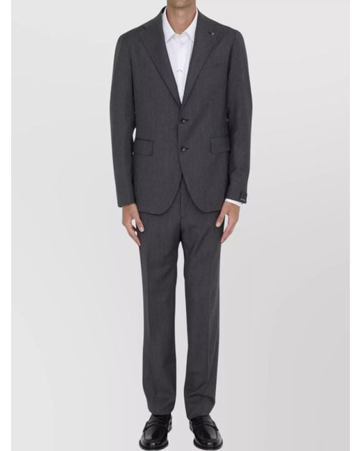 Tagliatore Gray Virgin Wool Two-Piece Single-Breasted Suit for men