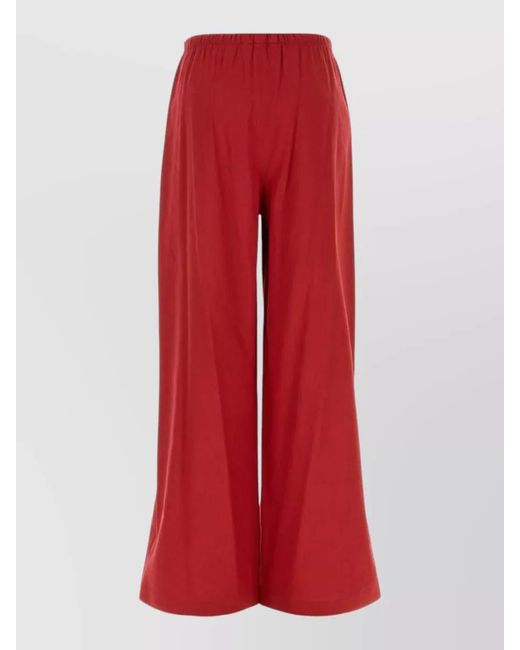 Max Mara Red Jersey Destino Full Length Wide Leg Pants