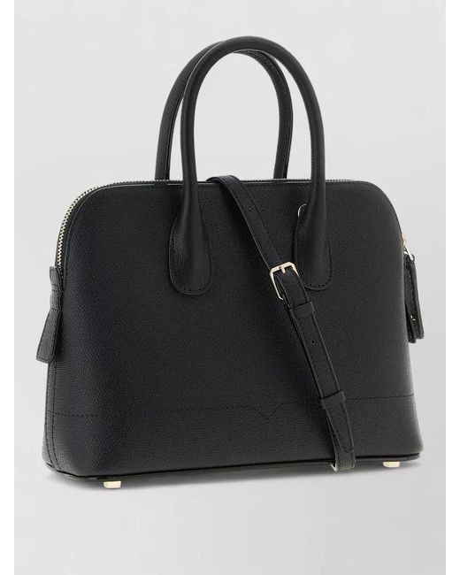 Valextra Black Mini Leather Shoulder Bag