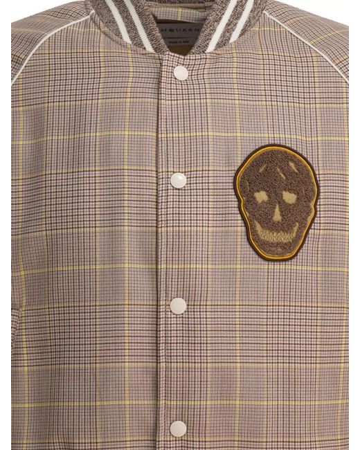McQueen Natural Wool Bomber Jacket for men