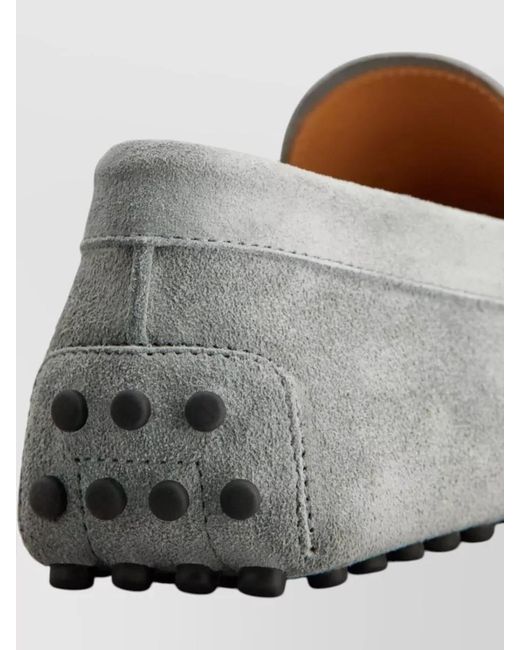 Tod's Gray Suede Leather Loafers for men