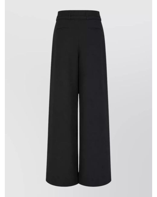 Dries Van Noten Black Belted Wide Leg Tailored Pants