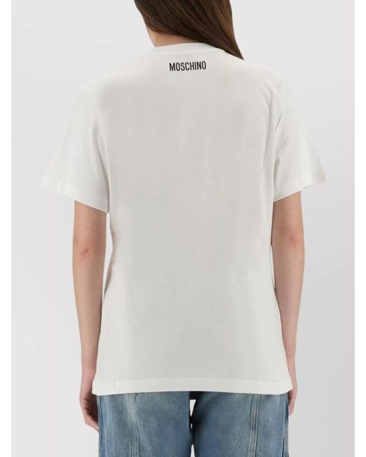 Moschino Gray Printed Cotton Regular-Fit T-Shirt