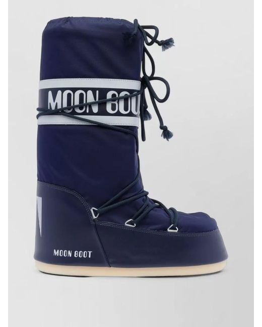 Moon Boot Blue Waterproof Padded Logo-Print Snow Boots for men