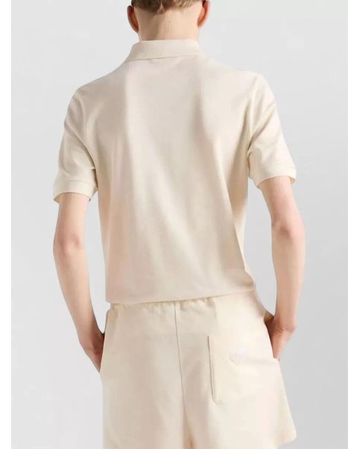 Prada Natural Cotton Shorts Featuring Back And Side Pockets