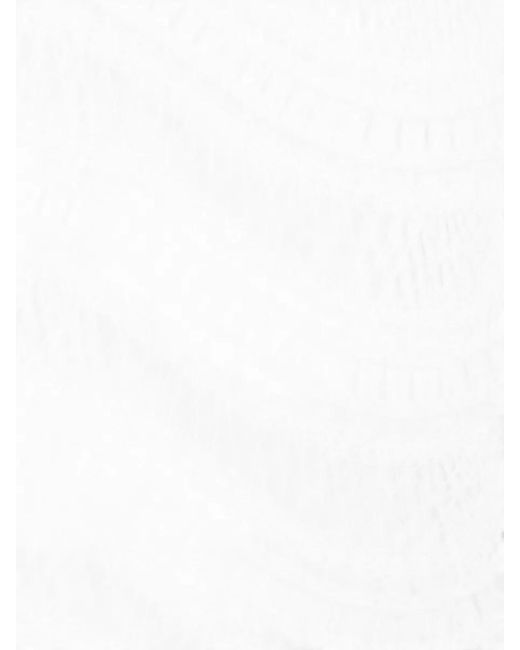 Raquel Diniz White Bell Sleeves Silk Nylon Textured Dress