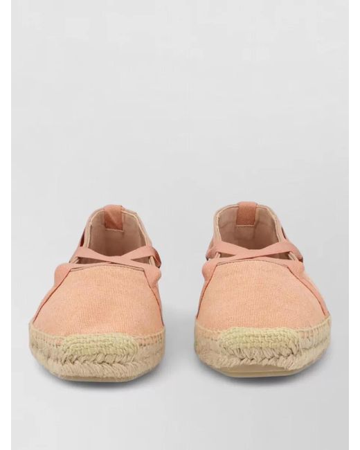 Castaner Natural Canvas Bow Espadrille Flat Shoes