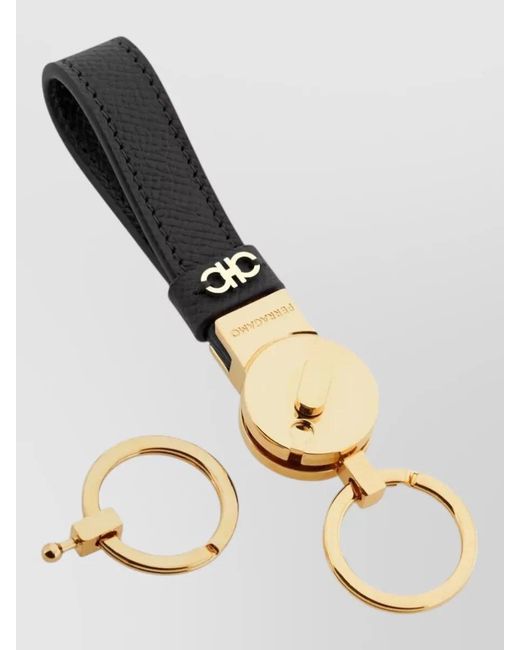 Ferragamo White Leather Key Holder for men