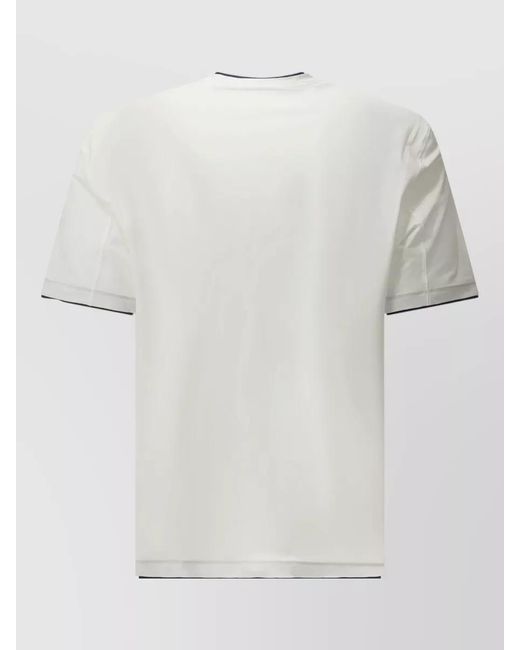 Brunello Cucinelli Gray Logo Crew Neck Polo Shirt Contrast Trim for men