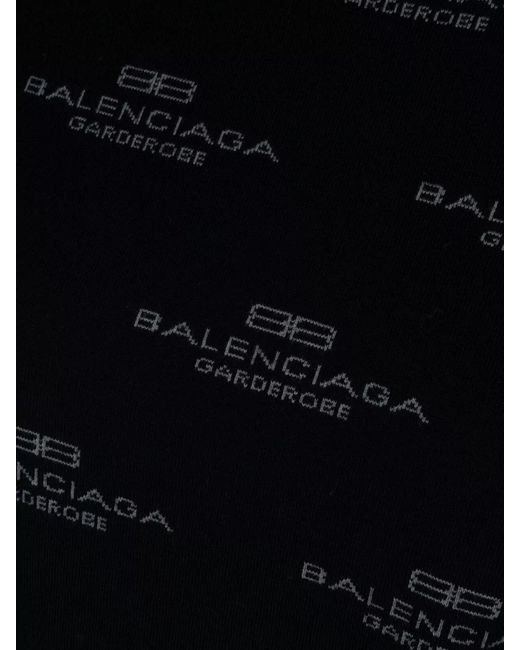 Balenciaga Blue Logo-Print Crew-Neck Long-Sleeve Jumper