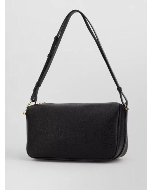 Gucci Black Leather Half Horsebit Medium Shoulder Bag
