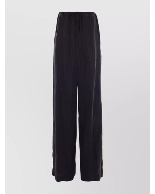 Balenciaga Blue Cupro Wide-Leg Trousers