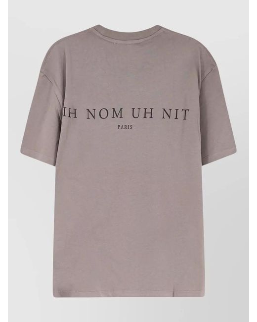 Ih Nom Uh Nit Gray Cotton Printed T-Shirt for men
