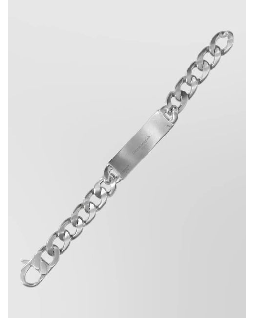Maison Margiela Gray Chain Link Bracelet Engravable Plate Design