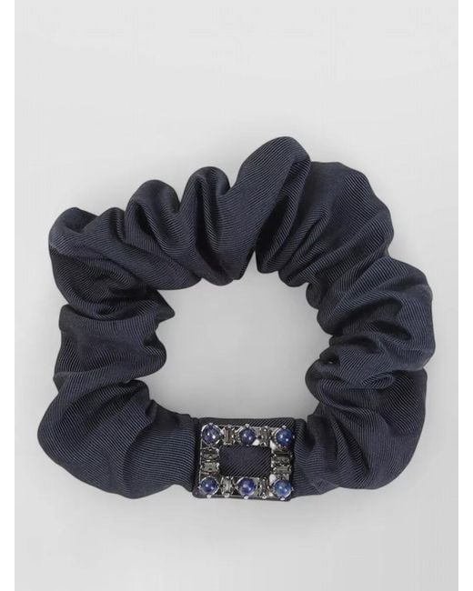 Roger Vivier Blue Cotton Scrunchie
