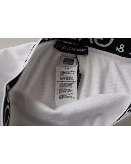 Dolce & Gabbana White Ribbed High-Rise Briefs