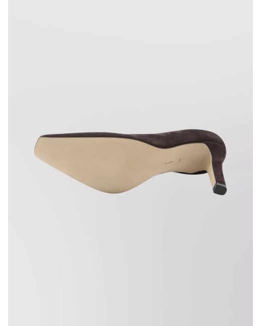 The Row Natural Suede Carla 80 Pumps