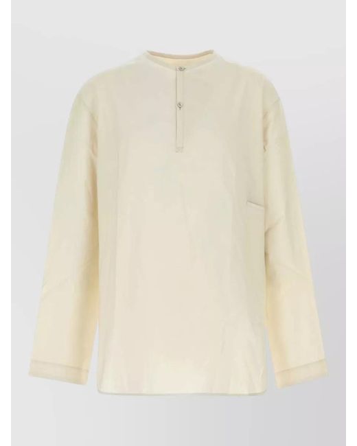 Lemaire Natural Poplin Vareuse Shirt Long Sleeves Pocket for men