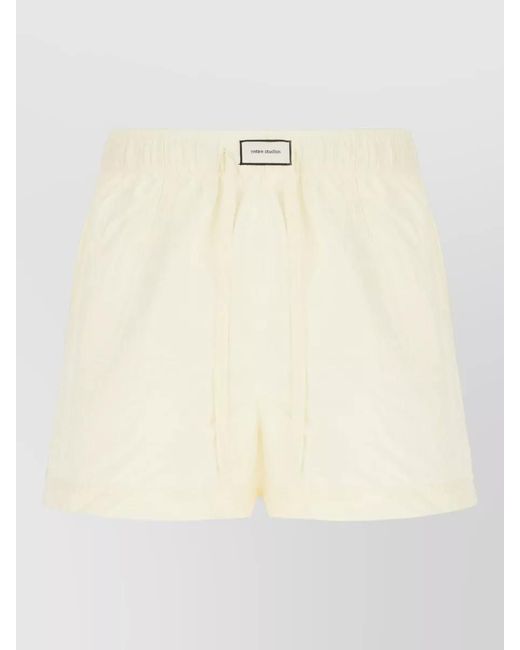 Entire studios Natural Cotton Bermuda Shorts Elastic Waistband Back Pocket for men