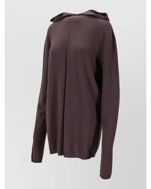 Rick Owens Brown Wool Oversized Hoodie