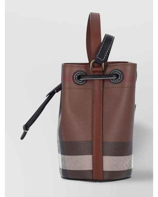 Burberry Multicolor Check Mini Canvas Bucket Bag