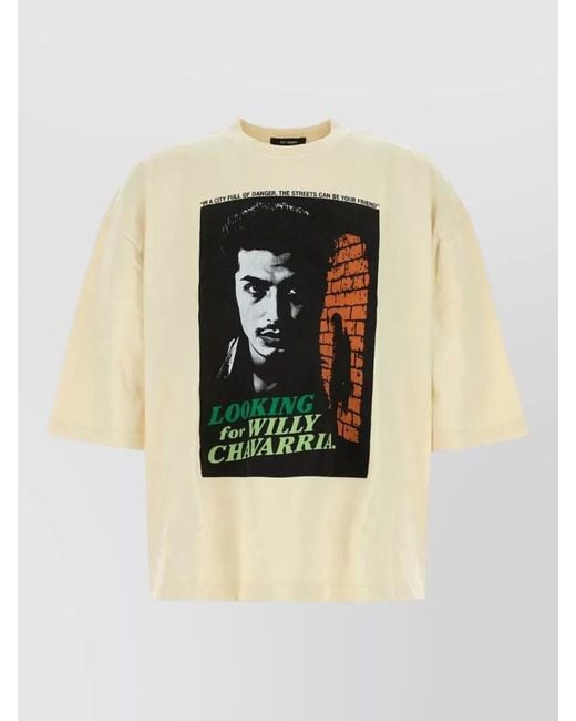 Willy Chavarria Multicolor Cotton Oversized Looking Graphic Print T Shirt for men