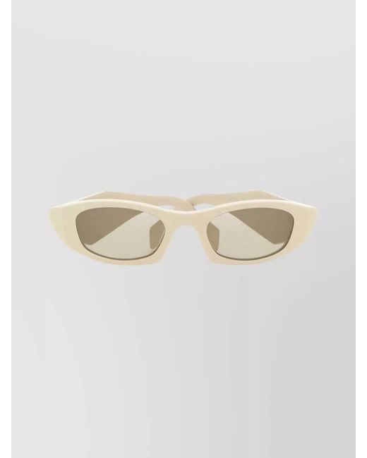Prada Natural Cat Eye Chalk Acetate Sunglasses With Tinted Lenses