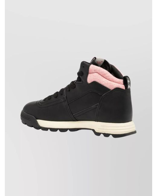 Autry Black Leather Mid-Top Sneakers for men
