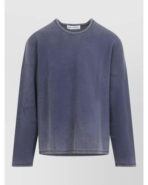 Our Legacy Blue Cotton Relaxed-Fit Jumper for men