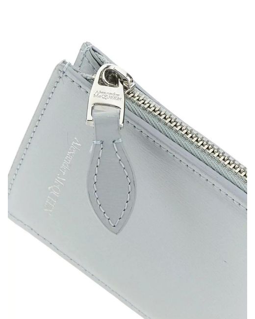 McQueen Gray Calf Leather Card Holder