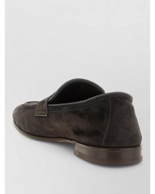 Brunello Cucinelli Black Leather Penny Loafers for men