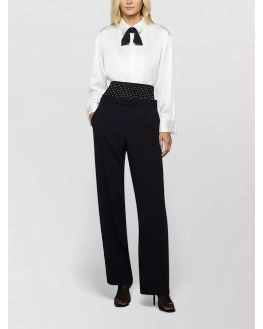 SIMONA CORSELLINI White Shirt Bow Detail Long Sleeves Open Back
