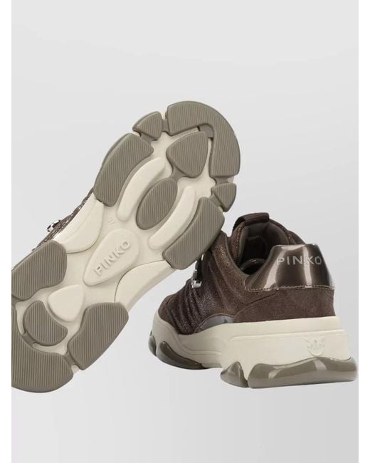 Pinko Brown Sneakers Slip On Breathable Suede Upper