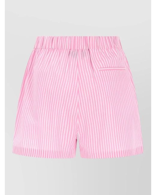 MSGM Pink Cotton Cropped Trousers
