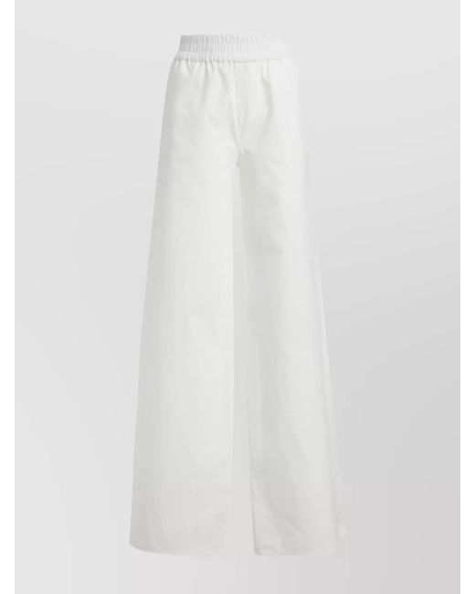 DSquared² White Cotton Wide-Leg Trousers