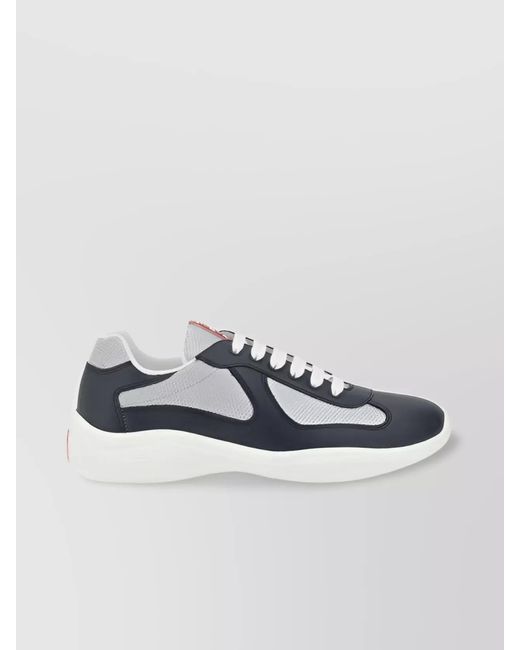 Prada Blue America's Modern Leather Sneakers for men