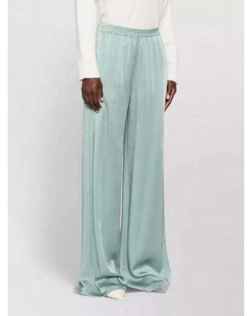 Fabiana Filippi Green Satin Wide Leg Trousers Side Pockets