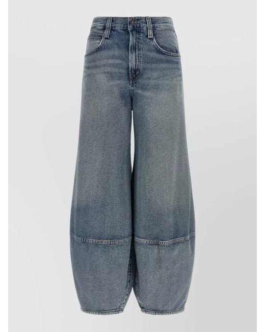Agolde Blue High Waist Wide Leg Denim Jeans