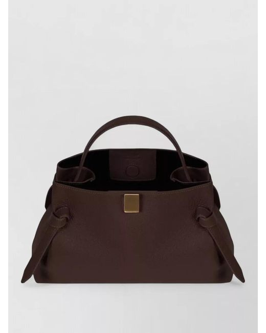 Yuzefi Brown Shoulder Bag Adjustable Strap Tone Hardware