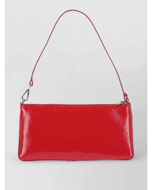 Courreges Red Cloud Varnished Leather Clutch Bag