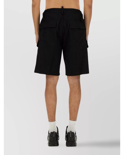 DSquared² Black Cotton Cargo Shorts for men