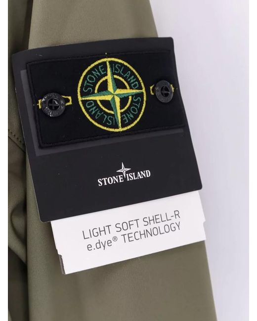 Stone Island Green Hooded Short Parka Jacket for men