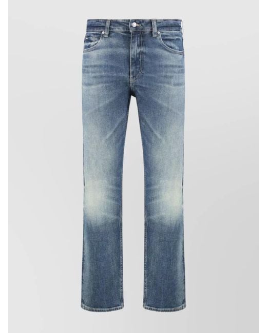 Boss Blue Regular Fit Slightly Flared Denim Trousers for men