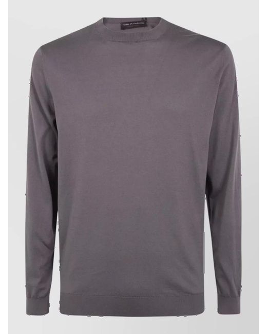 Filippo De Laurentis Gray Long-Sleeve Cotton T-Shirt for men
