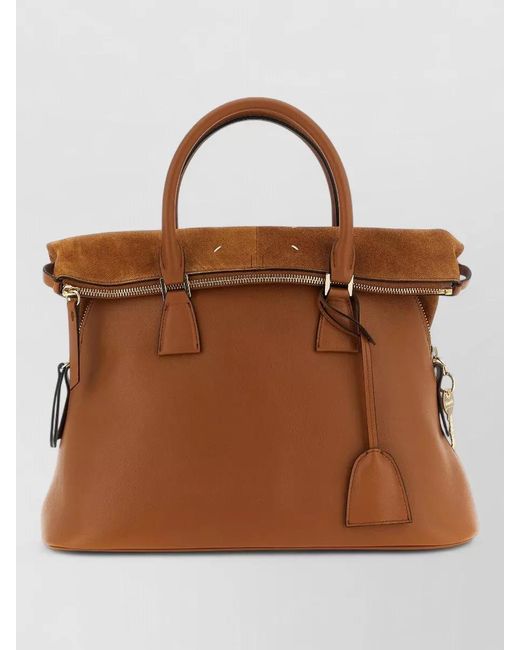 Maison Margiela Brown 5Ac Medium Leather Tote Bag