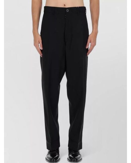 Maison Margiela Black Tailored Trousers With Pockets And Cuffs for men