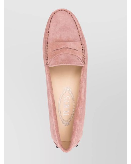 Tod's Pink Leather Loafers