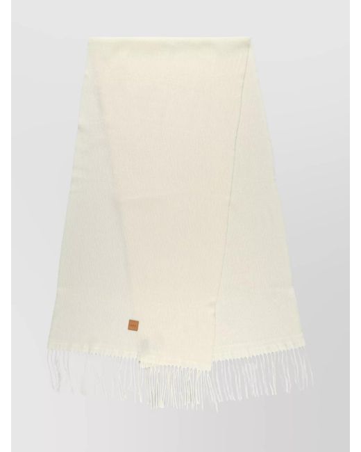 A.P.C. Natural Virgin Wool Fringed Scarf for men